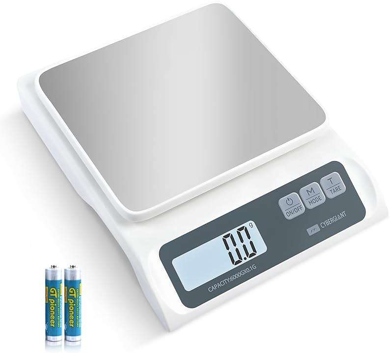 CYBERGIANT 13lb/0.1g Precision Digital Food Scale - Meal Prep Kitchen Baking & Espresso Coffee - Gram Scale with Stainless Steel Platform & LCD Display - Image 1