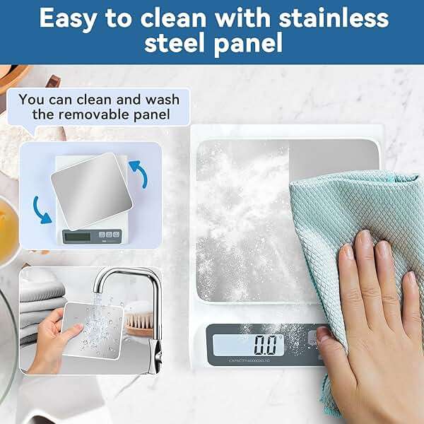 CYBERGIANT 13lb/0.1g Precision Digital Food Scale - Meal Prep Kitchen Baking & Espresso Coffee - Gram Scale with Stainless Steel Platform & LCD Display - Image 5
