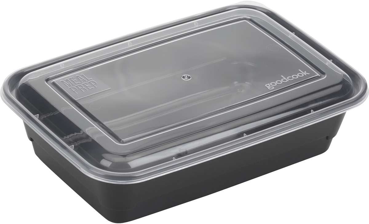 GoodCook Meal Prep Rectangle Single Compartment 30 units, Black, BPA Free - Image 3