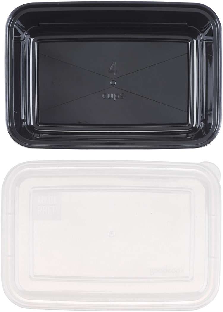 GoodCook Meal Prep Rectangle Single Compartment 30 units, Black, BPA Free - Image 4