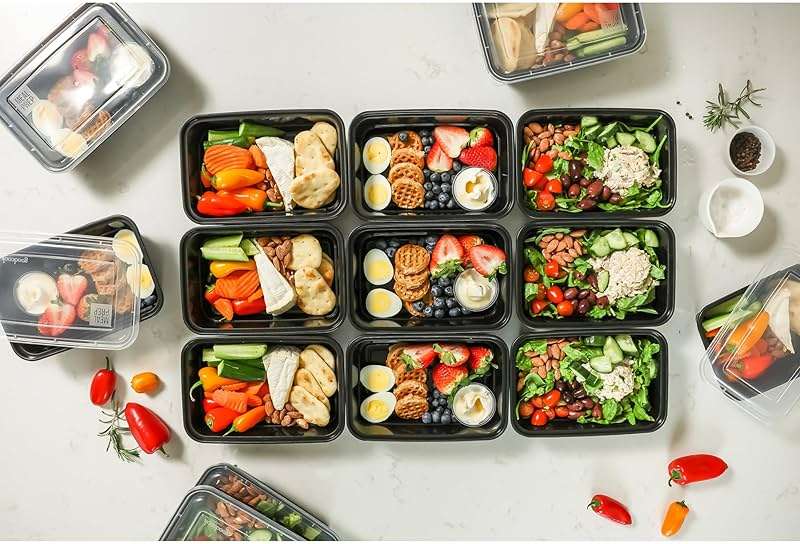 GoodCook Meal Prep Rectangle Single Compartment 30 units, Black, BPA Free - Image 7
