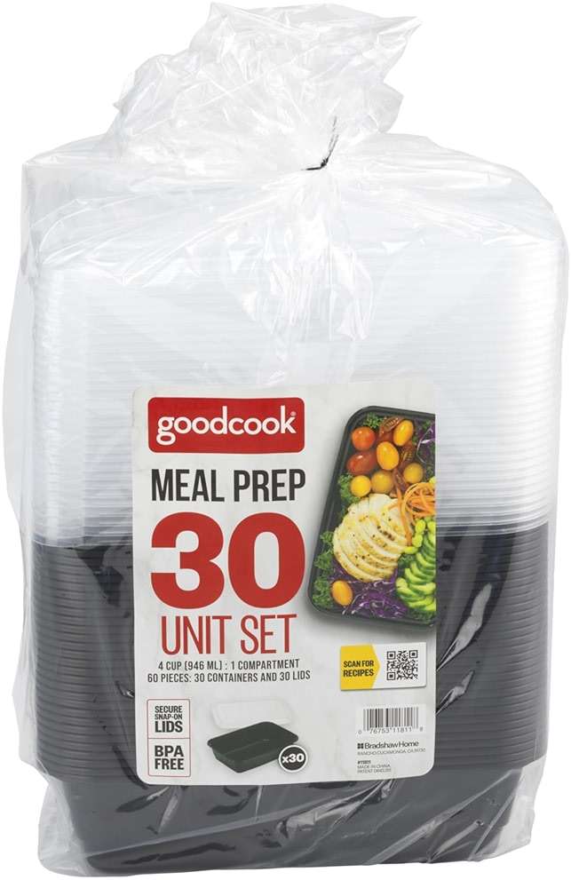 GoodCook Meal Prep Rectangle Single Compartment 30 units, Black, BPA Free - Image 8