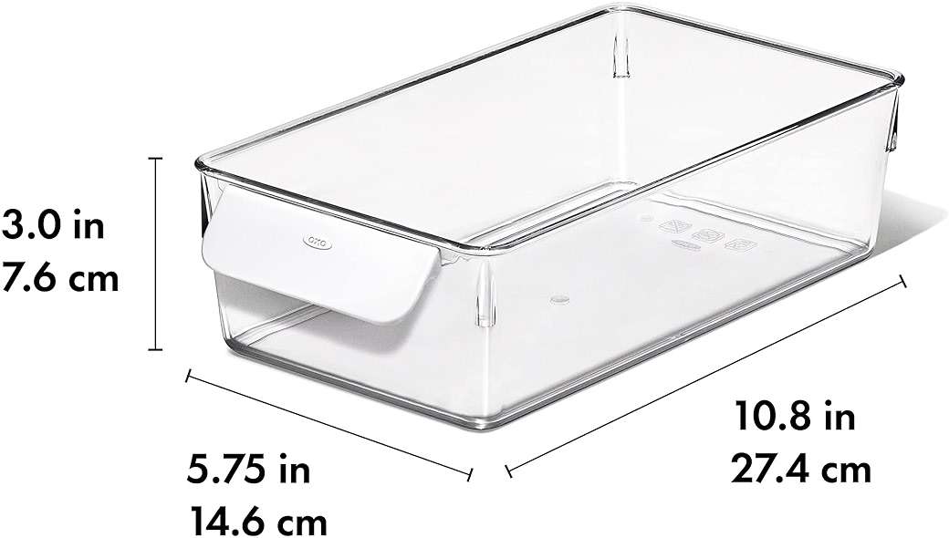 OXO Refrigerator Storage Bin, 5 by 10 in, Clear - Image 3