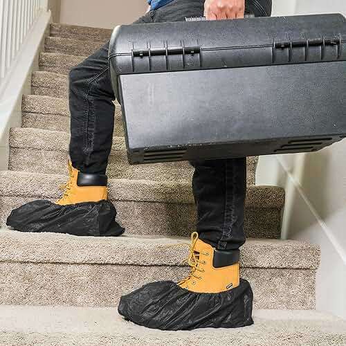 Provizio Supply Waterproof Shoe Covers Disposable Non Slip Extra Large Boot Cover - (40 Pairs) - Image 3