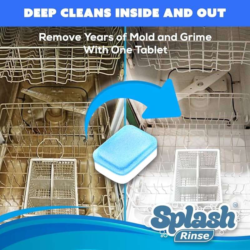 Splash Rinse Dishwasher Cleaner Tablets - Deep Cleaning For All Dishwasher Machine Models - Image 4
