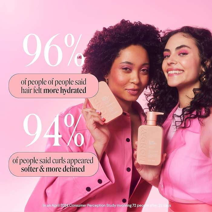 MONDAY HAIRCARE Curl Define Shampoo + Conditioner Set (2 Count) 12 oz Each Nourishes Curls, Tames Frizz, Coconut Oil and Shea Butter Enhance Shine, 100% Recyclable Bottle - Image 10