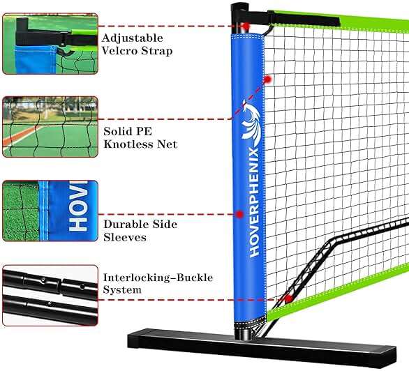 Portable Pickleball Net - 22FT Regualtion Size Pickle Ball Net，Weather Resistant Steady Steel Frame and Carry Bag for Indoor, Outdoor, Driveway, Backyard - Image 2