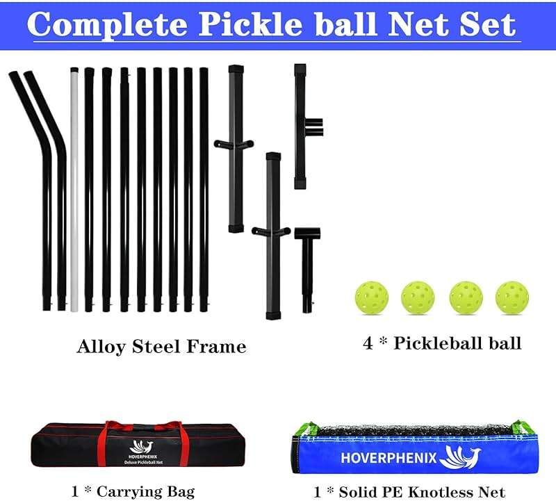 Portable Pickleball Net - 22FT Regualtion Size Pickle Ball Net，Weather Resistant Steady Steel Frame and Carry Bag for Indoor, Outdoor, Driveway, Backyard - Image 4