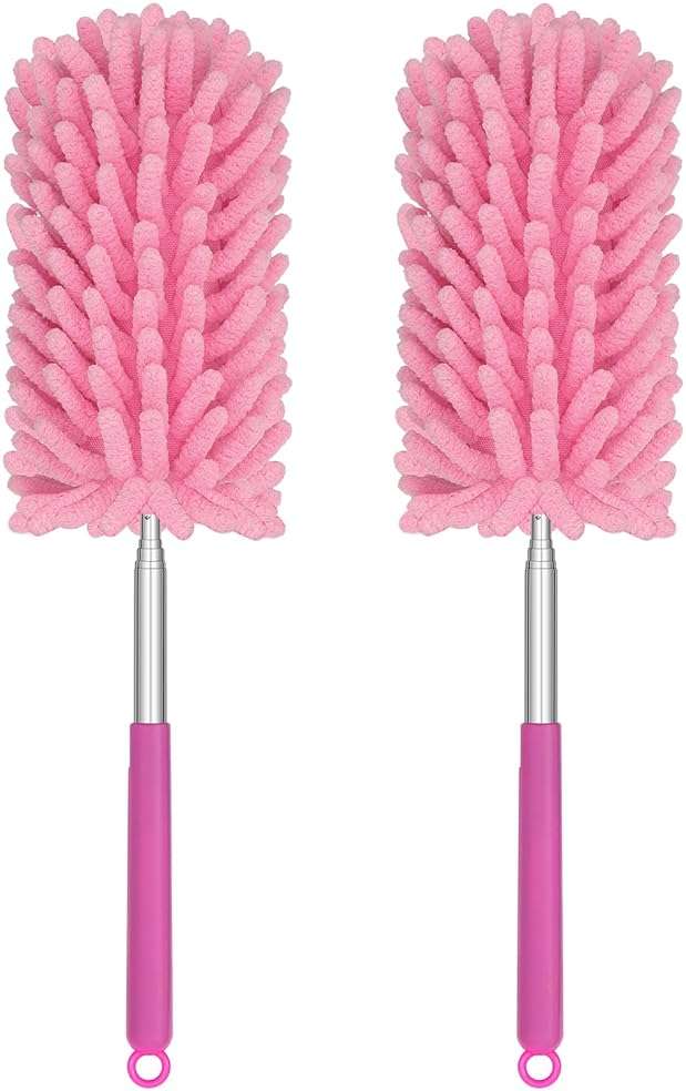 TIMIVO Mini Duster for Cleaning, 360° Bendable Hand Dusters with Extension Pole, Washable Small Duster for Car Interior, Office, Furniture - Image 1