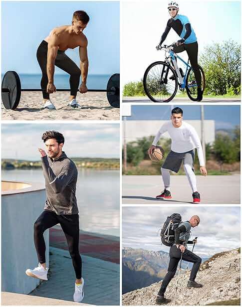Runhit Men’s Compression Pants Running Tights Workout Leggings Athletic Base Layer Pants for Sports Yoga Basketball - Image 5