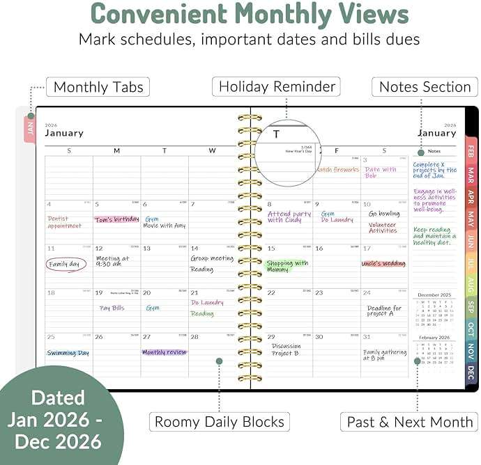Forvencer Academic Planner 2026-2027, Weekly & Monthly Calendar Planner, July 2026-June 2027, 8.5" X 11", Daily Agenda Book, Flexible Cover Notebook, College School Teacher Student Organizer A4, Pink - Image 3
