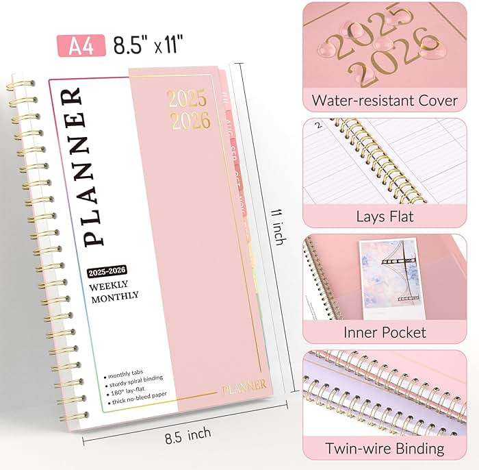 Teacher Planner 2026-2027, Forvencer Academic Planner 2026-2027, Jul 2026 - Jun 2027, 8.5"x11", Weekly & Monthly Planning Book with 7 Periods, School Agenda for Teacher Student Homeschool, A4, Blue - Image 2