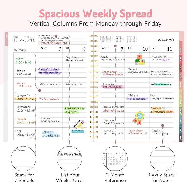 Teacher Planner 2026-2027, Forvencer Academic Planner 2026-2027, Jul 2026 - Jun 2027, 8.5"x11", Weekly & Monthly Planning Book with 7 Periods, School Agenda for Teacher Student Homeschool, A4, Blue - Image 3