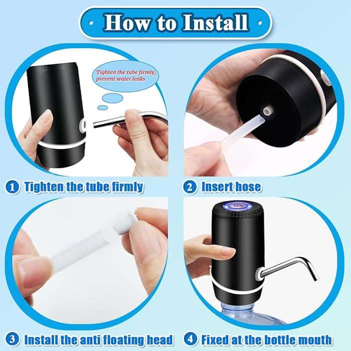 Water Dispenser for 5 Gallon Bottle, Electric Water Pump for 5 Gallon Jug with Switch and USB Charging, Portable Automatic Water Jug Dispenser for Camping, Travel, Home, Kitchen, Office - Image 6