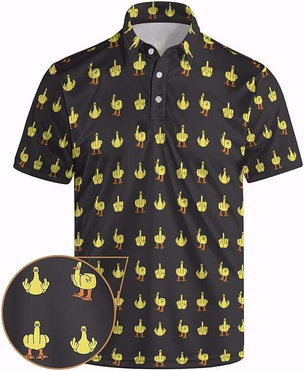 Men's Funny Polo Shirts Short Sleeve Golf Shirt for Men Quick-Dry Golf Polo Shirt Moisture Wicking Activewear Polos - Image 1