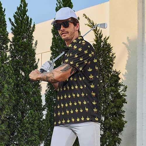Men's Funny Polo Shirts Short Sleeve Golf Shirt for Men Quick-Dry Golf Polo Shirt Moisture Wicking Activewear Polos - Image 4