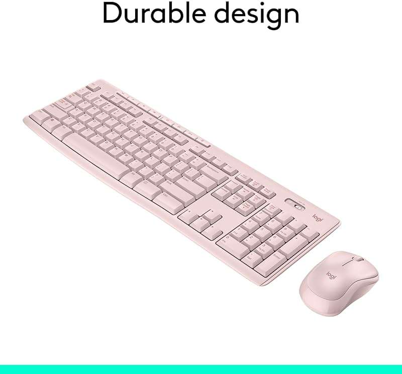 Logitech MK270 Wireless Keyboard and Mouse Combo for Windows, 2.4 GHz Wireless, Compact Mouse, 8 Multimedia and Shortcut Keys, 2-Year Battery Life, for PC, Laptop - Rose - Image 5