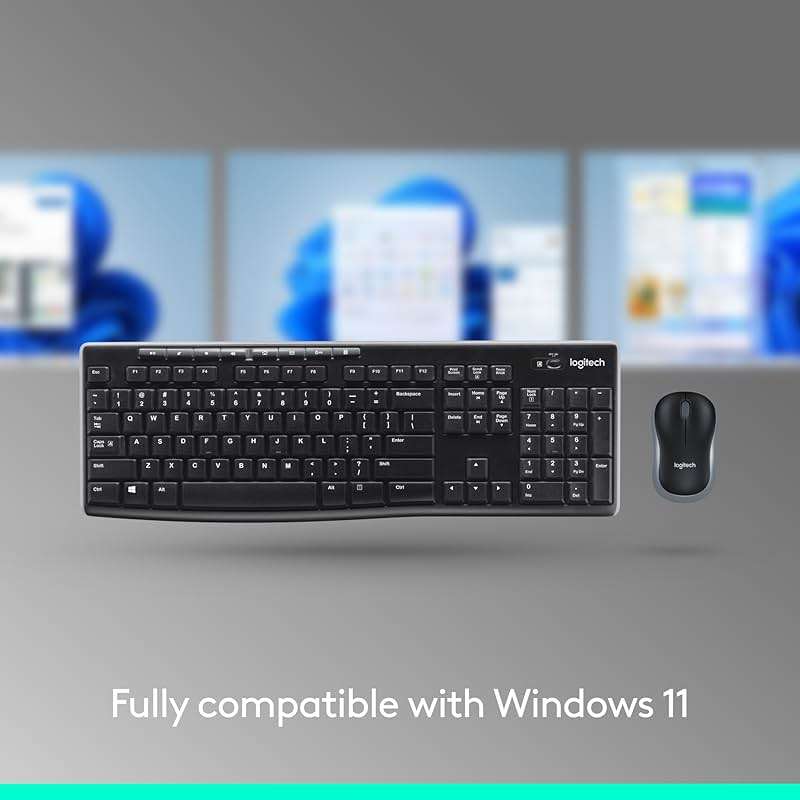 Logitech MK270 Wireless Keyboard and Mouse Combo for Windows, 2.4 GHz Wireless, Compact Mouse, 8 Multimedia and Shortcut Keys, 2-Year Battery Life, for PC, Laptop - Rose - Image 8
