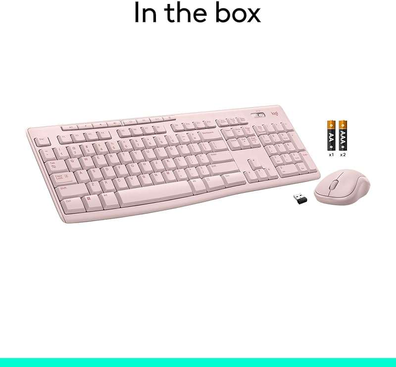 Logitech MK270 Wireless Keyboard and Mouse Combo for Windows, 2.4 GHz Wireless, Compact Mouse, 8 Multimedia and Shortcut Keys, 2-Year Battery Life, for PC, Laptop - Rose - Image 10