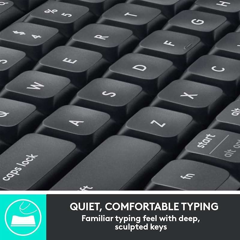 Logitech MK850 Performance Wireless Keyboard and Mouse Combo for Windows, macOS & ChromeOS, Bluetooth & 2.4 GHz USB Receiver, Full-Size Ergonomic Keyboard, Multi-Device, Cushioned Palm Rest – Graphite - Image 4