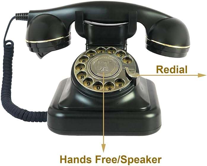 Retro Telephone, TelPal Black Corded Telephones of 1930s, Vintage Landline Home Phone, Decorative Old Fashion House Phones, Wired Analog Phone for Home/Office/Hotel/School - Image 3