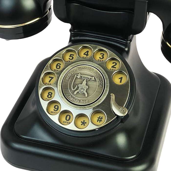 Retro Telephone, TelPal Black Corded Telephones of 1930s, Vintage Landline Home Phone, Decorative Old Fashion House Phones, Wired Analog Phone for Home/Office/Hotel/School - Image 5