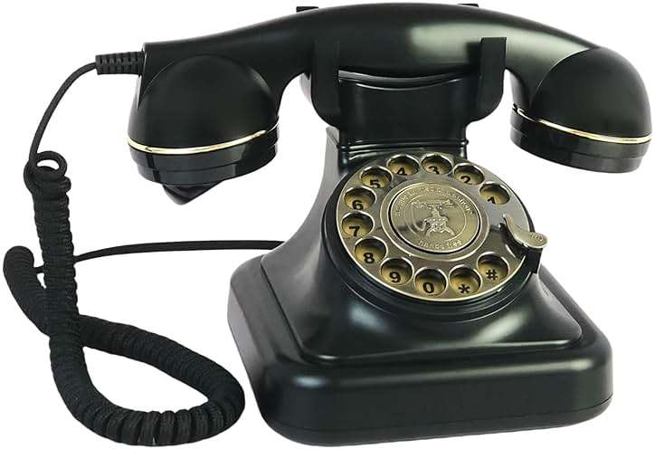 Retro Telephone, TelPal Black Corded Telephones of 1930s, Vintage Landline Home Phone, Decorative Old Fashion House Phones, Wired Analog Phone for Home/Office/Hotel/School - Image 6