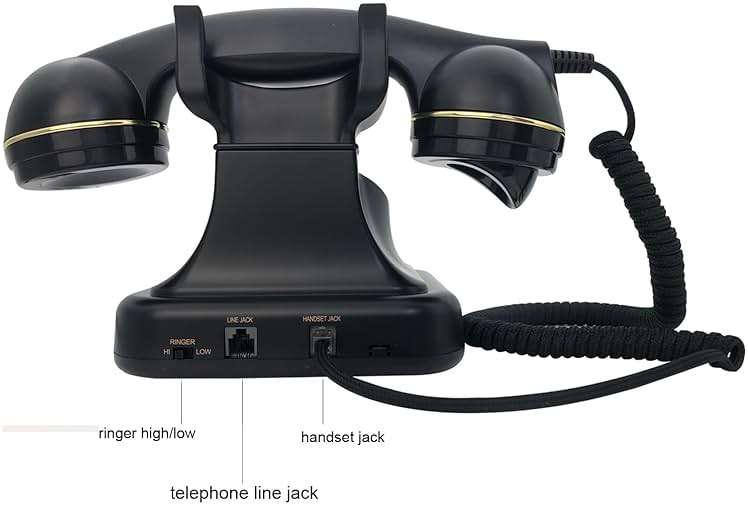 Retro Telephone, TelPal Black Corded Telephones of 1930s, Vintage Landline Home Phone, Decorative Old Fashion House Phones, Wired Analog Phone for Home/Office/Hotel/School - Image 7