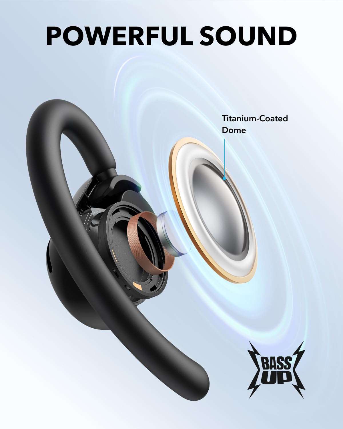 Soundcore V20i by Anker Open-Ear Headphones, Adjustable Ear Hooks, Ultra-Comfort, Snug Fit, Powerful Sound, Clear Calls, IP55, 36H Playtime, Bluetooth 5.4 Wireless Earbuds, Multipoint Connection - Image 6