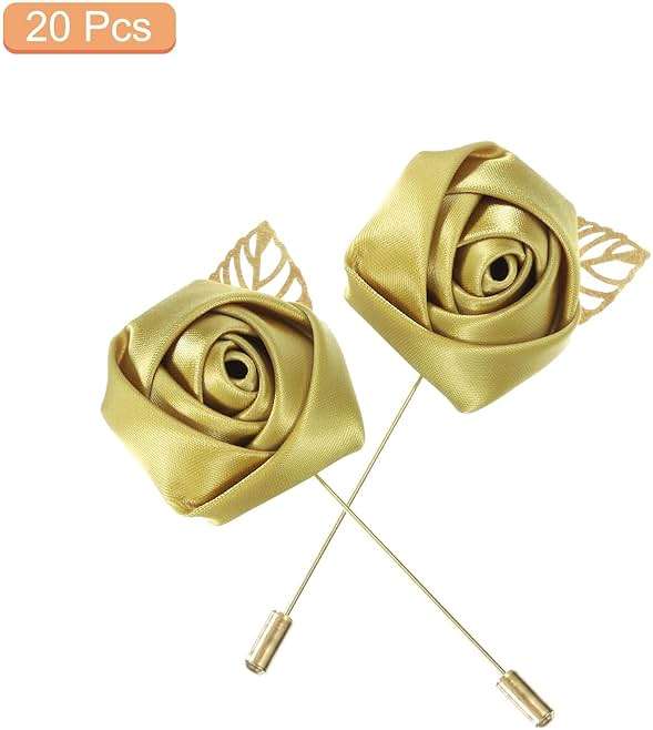 MECCANIXITY Groom Boutonnieres Rose Boutonnieres Pins for Men Wedding Ceremony Anniversary Formal Dinner Party Suit Decoration - Image 3