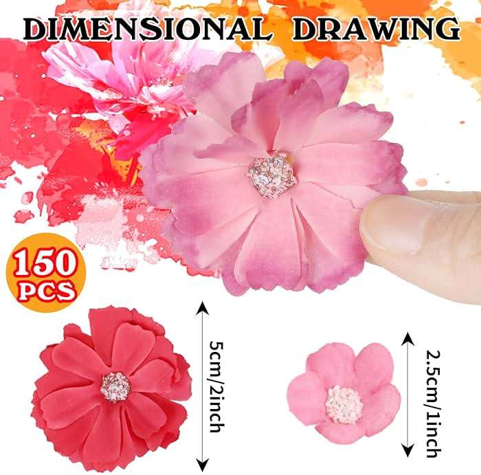 FOIMAS 150pcs Mini Faux Flower for Crafts,Artificial Flower Heads Daisy Peony Flower Decor for Craft Garland Wedding Home Decoration - Image 3