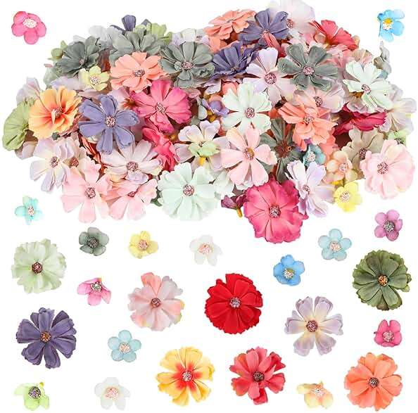 FOIMAS 150pcs Mini Faux Flower for Crafts,Artificial Flower Heads Daisy Peony Flower Decor for Craft Garland Wedding Home Decoration - Image 7