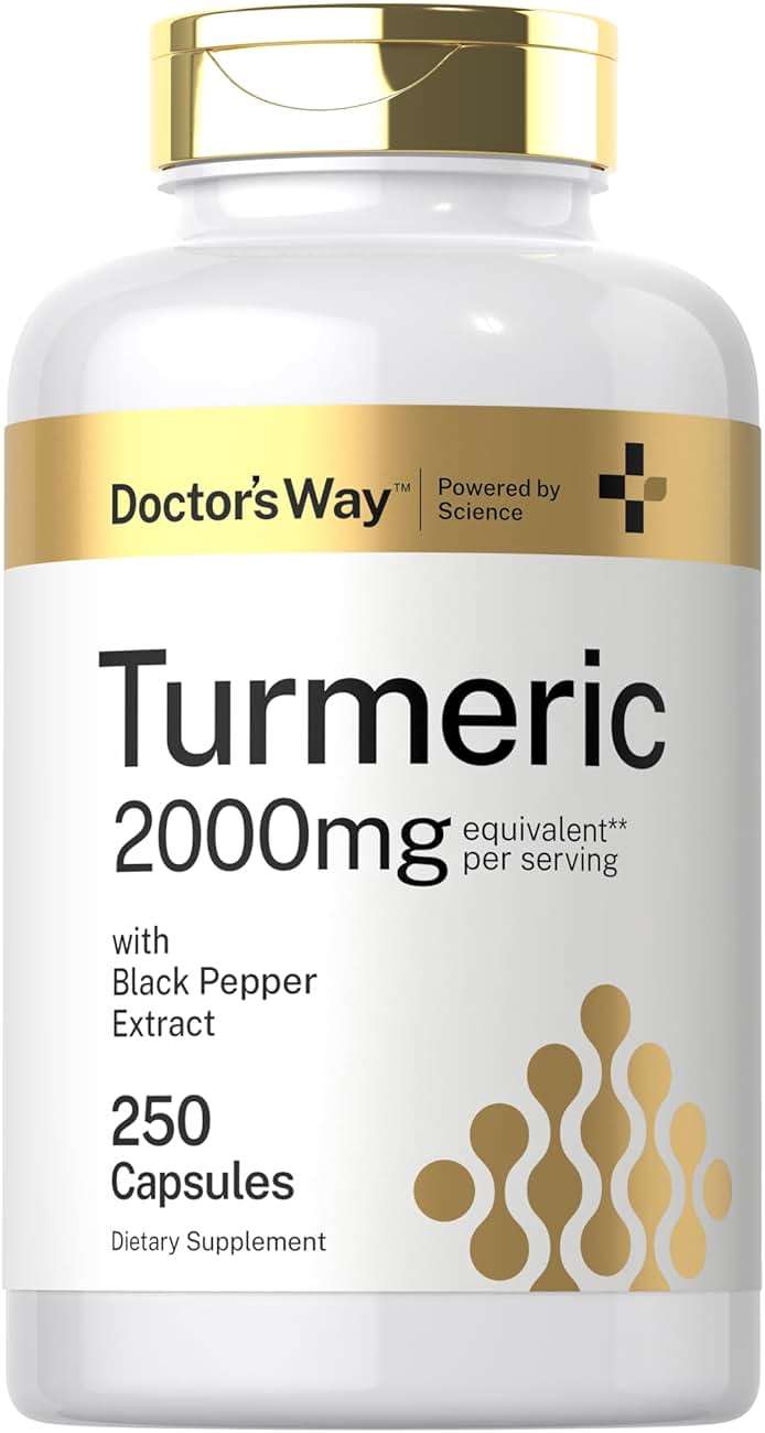 Doctor's Way Turmeric Curcumin Supplement | 250 Capsules | with Black Pepper Extract | 95% Curcuminoids | Non-GMO, Gluten Free Complex - Image 1