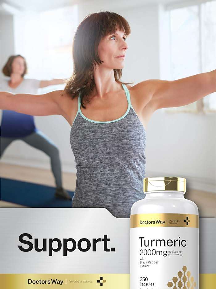 Doctor's Way Turmeric Curcumin Supplement | 250 Capsules | with Black Pepper Extract | 95% Curcuminoids | Non-GMO, Gluten Free Complex - Image 6