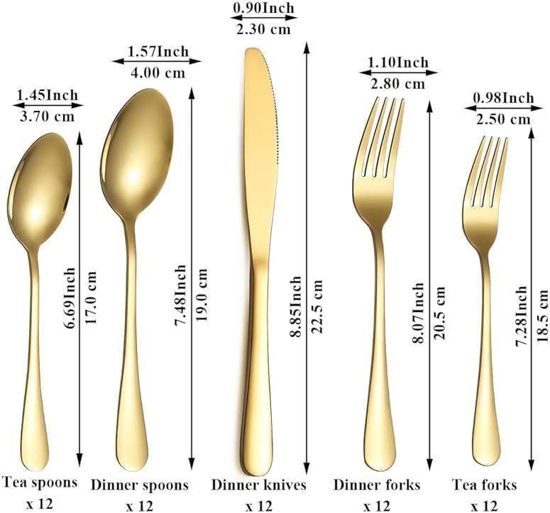 Silverware Set 60 Pieces Service for 12, ReaNea Gold Flatware Set, Titanium Plating Cutlery Set Include Dinner Knives, Dinner Spoons, Dinner Forks, Teaspoons, Salad Forks, Dishwasher Safe - Image 2