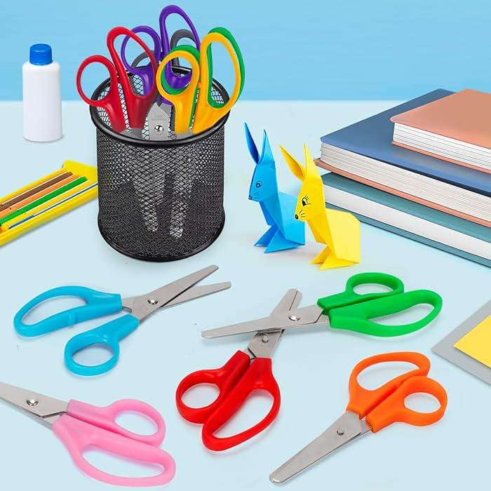Toidgy 50 Pack Kids Scissors, 5 Inch Scissors Bulk for School, Blunt Tip Scissors for Kids Student Teacher,Kids Safety Scissor for Preschool Classroom Office Home,School Supplies Craft Cutting Paper - Image 5