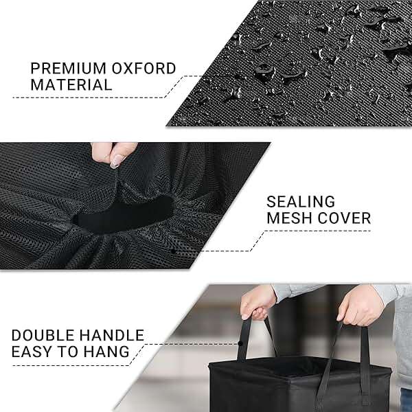 ZOES HOMEWARE 100L Large Laundry Basket with Wheels, 26 GAL Rolling Laundry Hamper with Handle, 30" Tall Rectangular Laundry Basket for Corner, Collapsible and Foldable, (Black) - Image 5