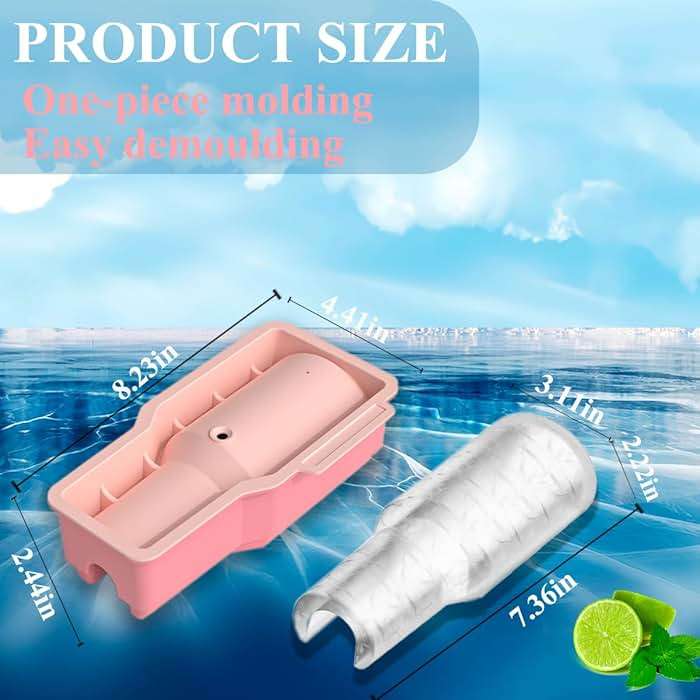 Ice Cube Tray for 40 oz Tumbler Cup, 1Pcs Stanley Ice Mold Silicone Hollow Cylinder Ice Mold with Lid and Bin for Freezer Ice Drink Juice Whiskey Cocktail - Image 4
