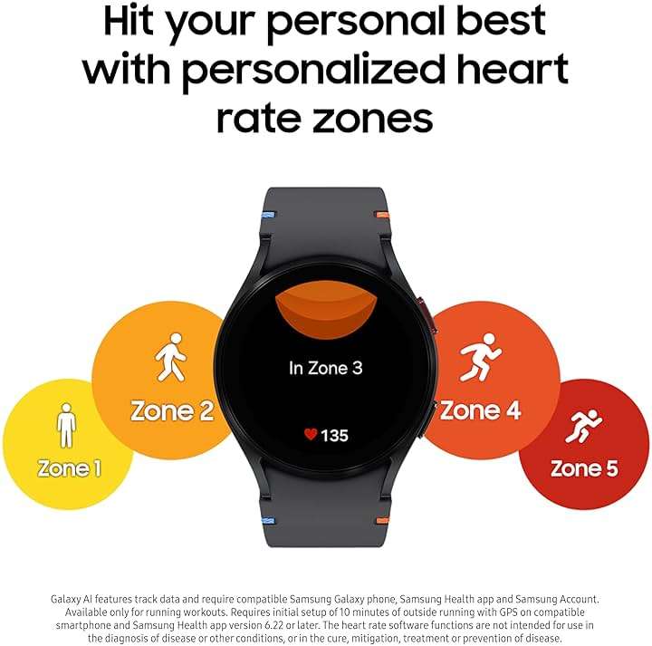 Samsung Galaxy Watch FE 40mm Bluetooth AI Smartwatch w/Fitness Tracking, BIA Sensor, Personalized HR Zones, Heart Rate Tracker, Sleep Monitor, 2024, Silver [US Version, 1Yr Manufacturer Warranty] - Image 4