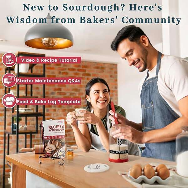 Sourdough Starter Kit - 38oz with Cookbook, Measuring Cup, Spatula, Wide Mouth Jar Cover, Thermometer, Date Marked Feeding Band, Glass Jar for Baker, Bread Baking Supplies - Image 4