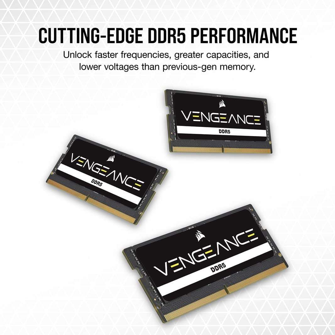 CORSAIR Vengeance SODIMM DDR5 RAM 32GB (1x32GB) Up to 5600MHz CL48 Intel XMP 3.0 Desktop Computer Memory - Black (CMSX32GX5M1A5600C48) - Image 2