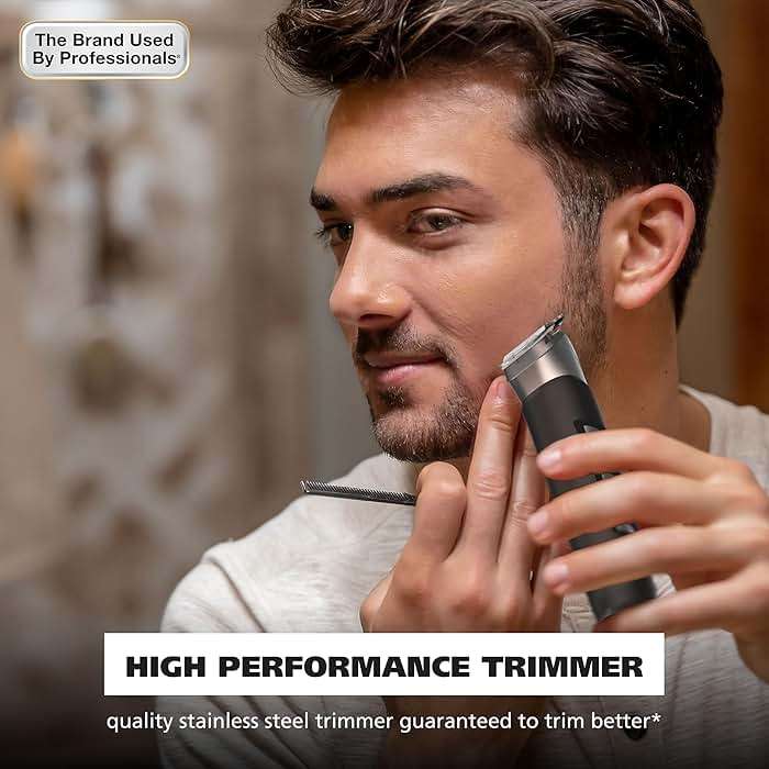 Wahl USA Pro Series Forever BladeTM Stainless Steel Cordless Rechargeable Beard Trimmer for Men with No Slip Grip & USB Charge – Model 3026017 - Image 2