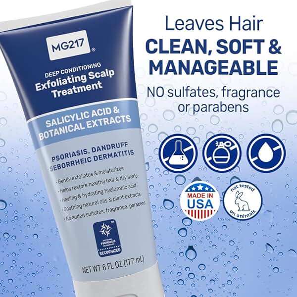MG217 Deep Conditioning Salicylic Acid Scalp Care for Psoriasis, Exfoliating and Hydrating Formula, Sulfate-Free, Paraben-Free, Cruelty-Free, Fragrance-Free, 6 fl oz - Image 8