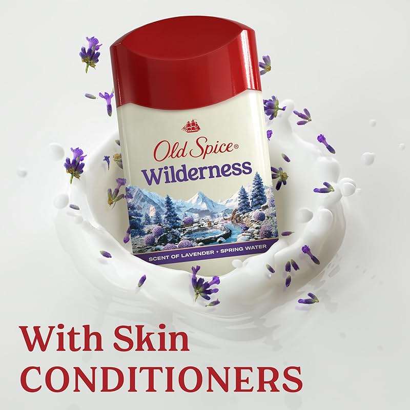 Old Spice Dry Feel Antiperspirant Deodorant for Men, 24/7 Sweat & Odor Protection, Gentle on Skin with Skin Conditioners, Wilderness with Lavender + Spring Water Scent, 2.6 oz (Pack of 2) - Image 6