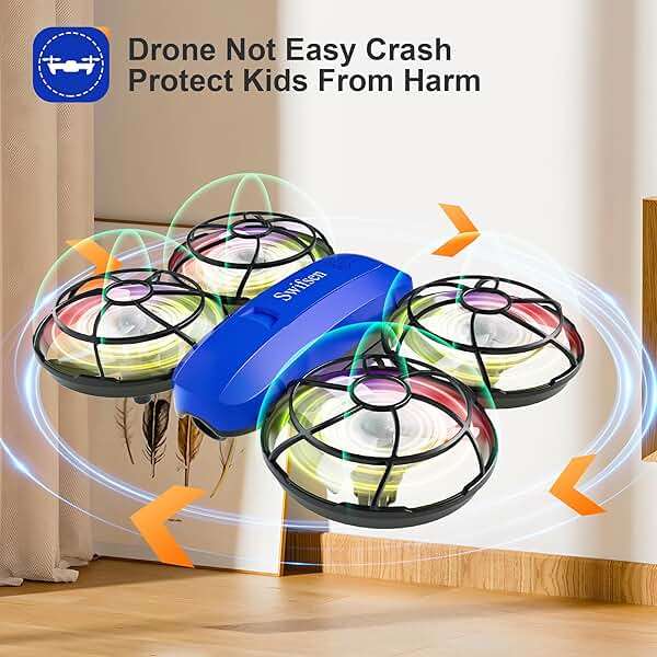 Swifsen Drones for Kids with Camera,Rc Drone Indoor Small Helicopter,Birthday Gifts for Boys and Girls Beginners Friendly,Mini Quadcopter Toy With 2 Batteries,Propeller Protect,Altitude Hold - Image 3