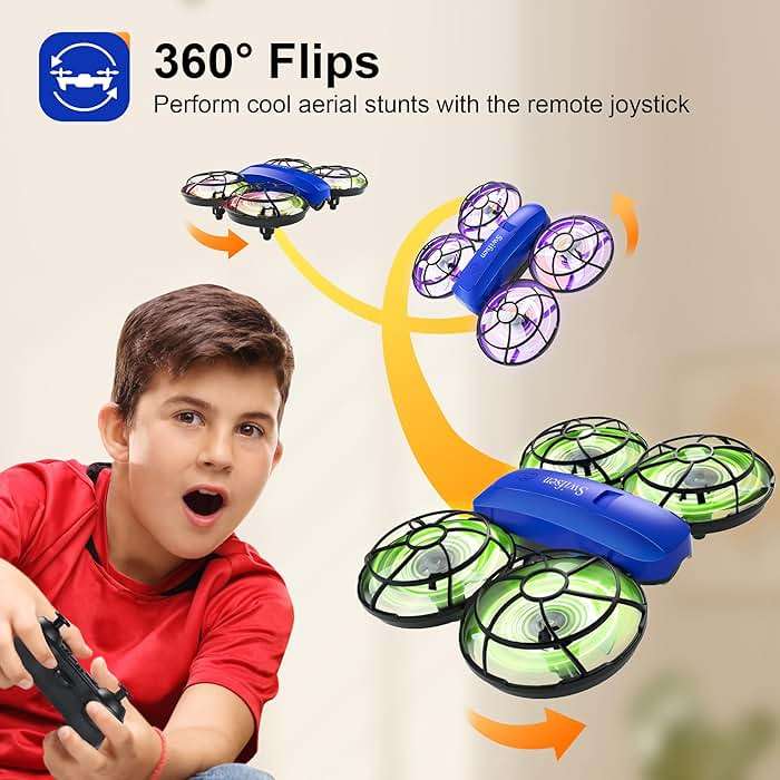 Swifsen Drones for Kids with Camera,Rc Drone Indoor Small Helicopter,Birthday Gifts for Boys and Girls Beginners Friendly,Mini Quadcopter Toy With 2 Batteries,Propeller Protect,Altitude Hold - Image 4