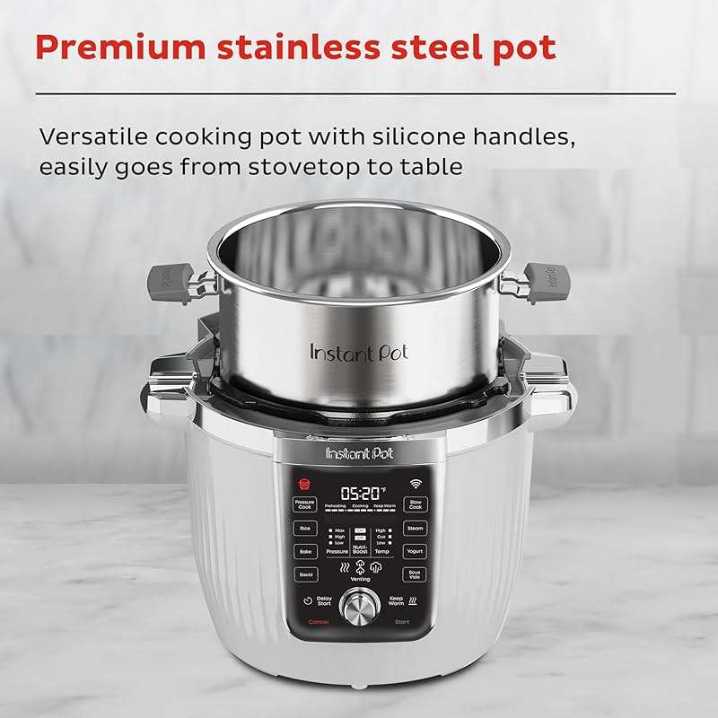 Instant Pot PRO Max Wi-Fi Smart 10-in-1 Pressure Cooker, Steamer, Saute, Warmer, Rice Cooker, Yogurt Maker, Sous Vide, Baker, NutriBoost - Includes App with 2000+ Recipes - 6 Quart - Image 4