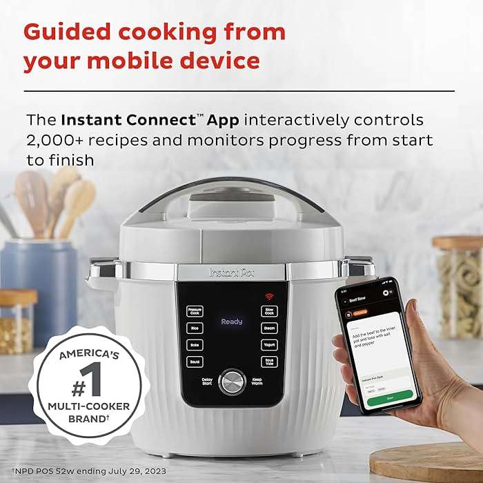 Instant Pot PRO Max Wi-Fi Smart 10-in-1 Pressure Cooker, Steamer, Saute, Warmer, Rice Cooker, Yogurt Maker, Sous Vide, Baker, NutriBoost - Includes App with 2000+ Recipes - 6 Quart - Image 6