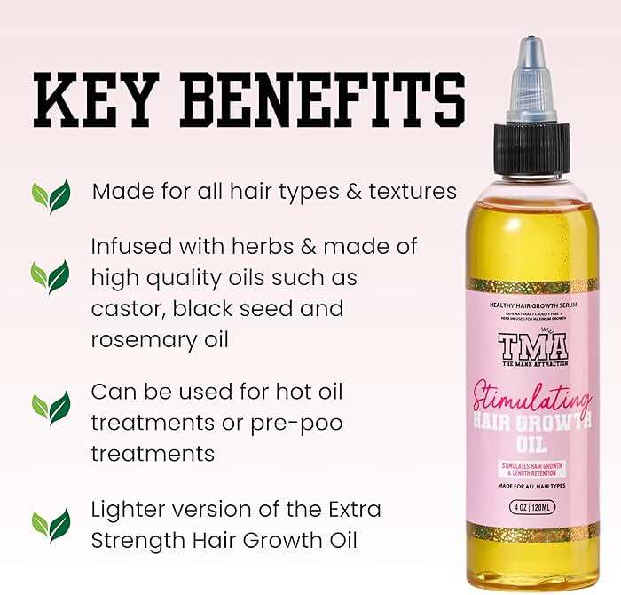 The Mane Attraction Hair Oil for All Hair Types, Infused with Rosemary Oil, Castor Oil & Black Seed Oil - Stimulating Hair Growth, Seals in Moisture, Soothes Irritated Scalp - 4 Fl Oz - Image 3