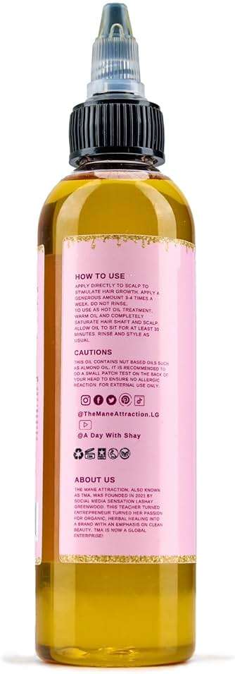 The Mane Attraction Hair Oil for All Hair Types, Infused with Rosemary Oil, Castor Oil & Black Seed Oil - Stimulating Hair Growth, Seals in Moisture, Soothes Irritated Scalp - 4 Fl Oz - Image 6